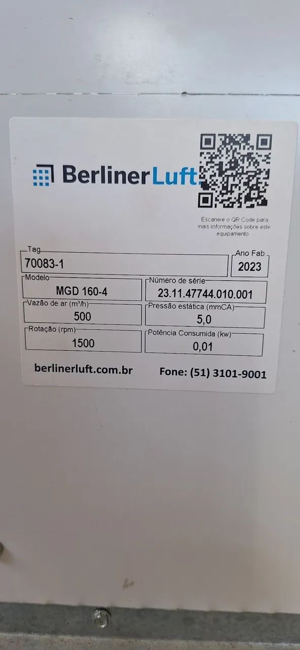 EXAUSTOR / VENTILADOR  CENTRIFUGO  BERLINERLUFT