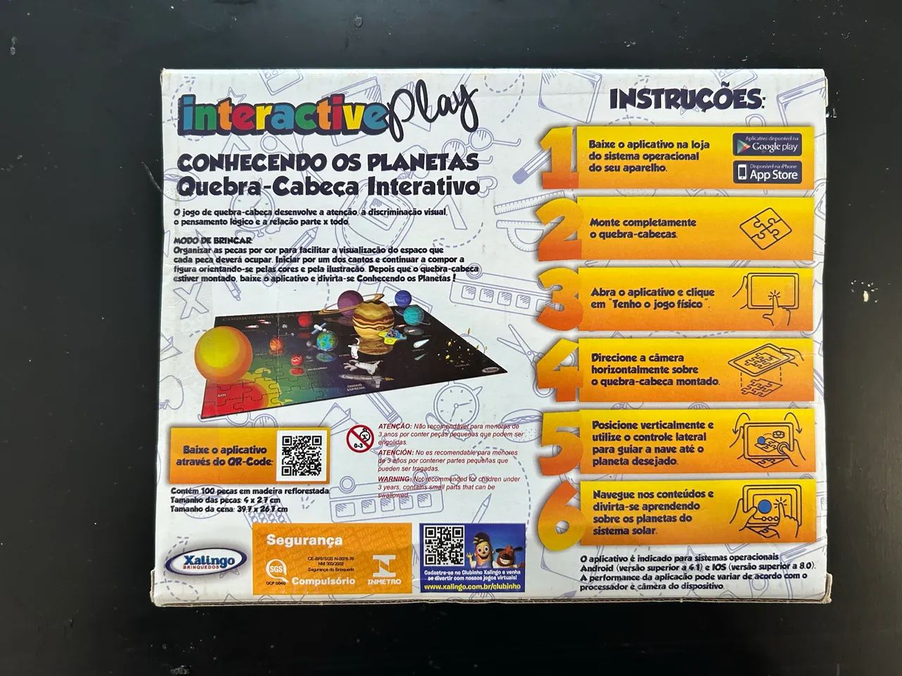 Quebra-Cabeça de Madeira Interactive Play - Conhecendo os Planetas (100 peças) - Foto 3