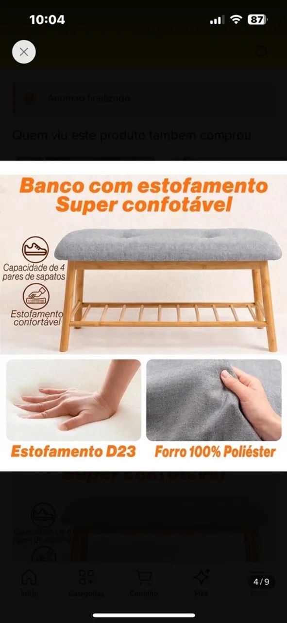 Sapateira com assento estofado  - Foto 5