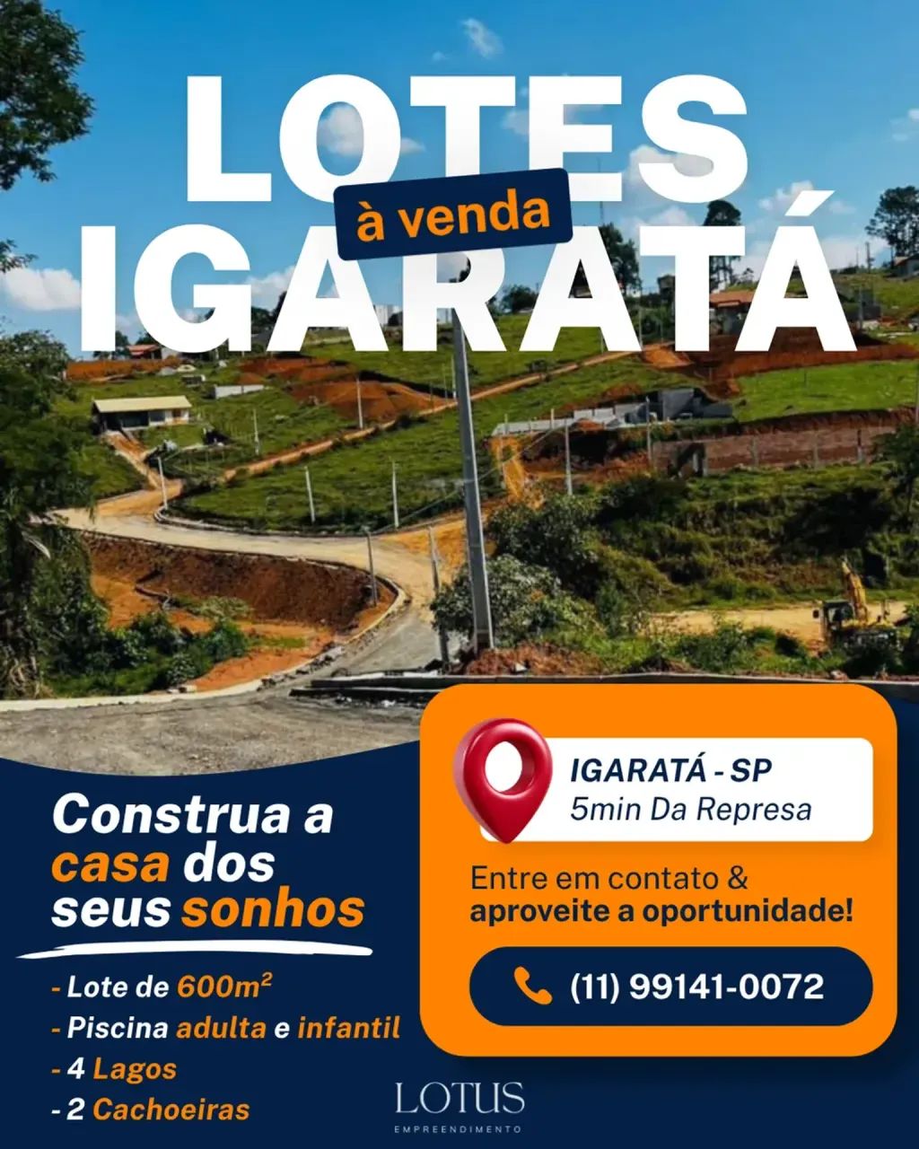 SEU LOTE EM IGARATÁ: DIRETO COM CONSTRUTORA!