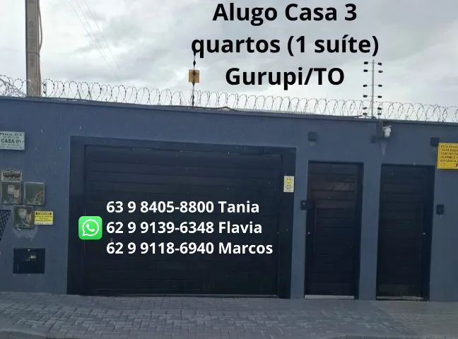 Aluguel de Casa 3 Quartos (1 Suíte) em Gurupi - Nova