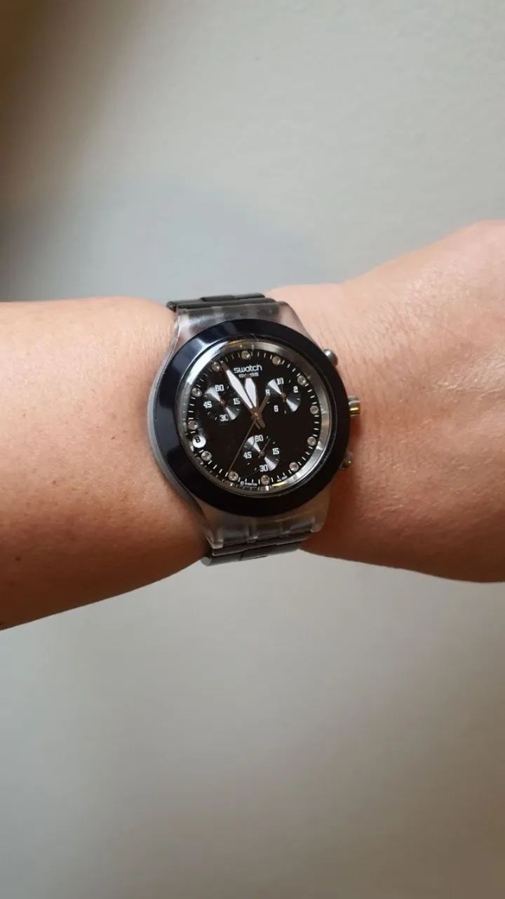 Relógio Swatch Irony Chrono Original - Suíço (Preto)