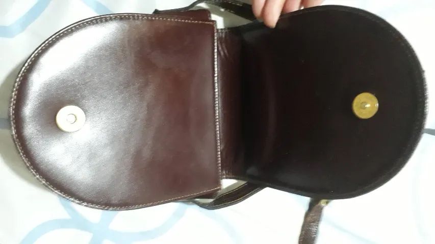 Bolsa vintage marrom em couro - Foto 5