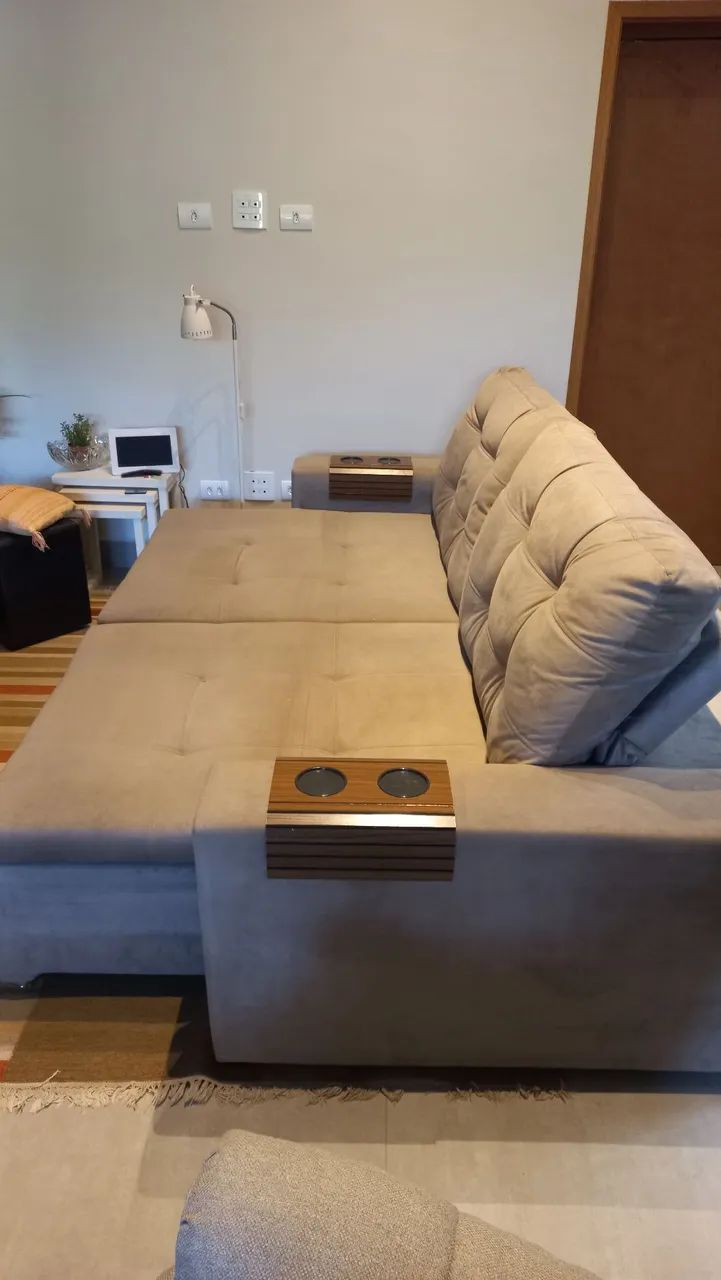 Sofá Retrátil em Suede - Foto 3