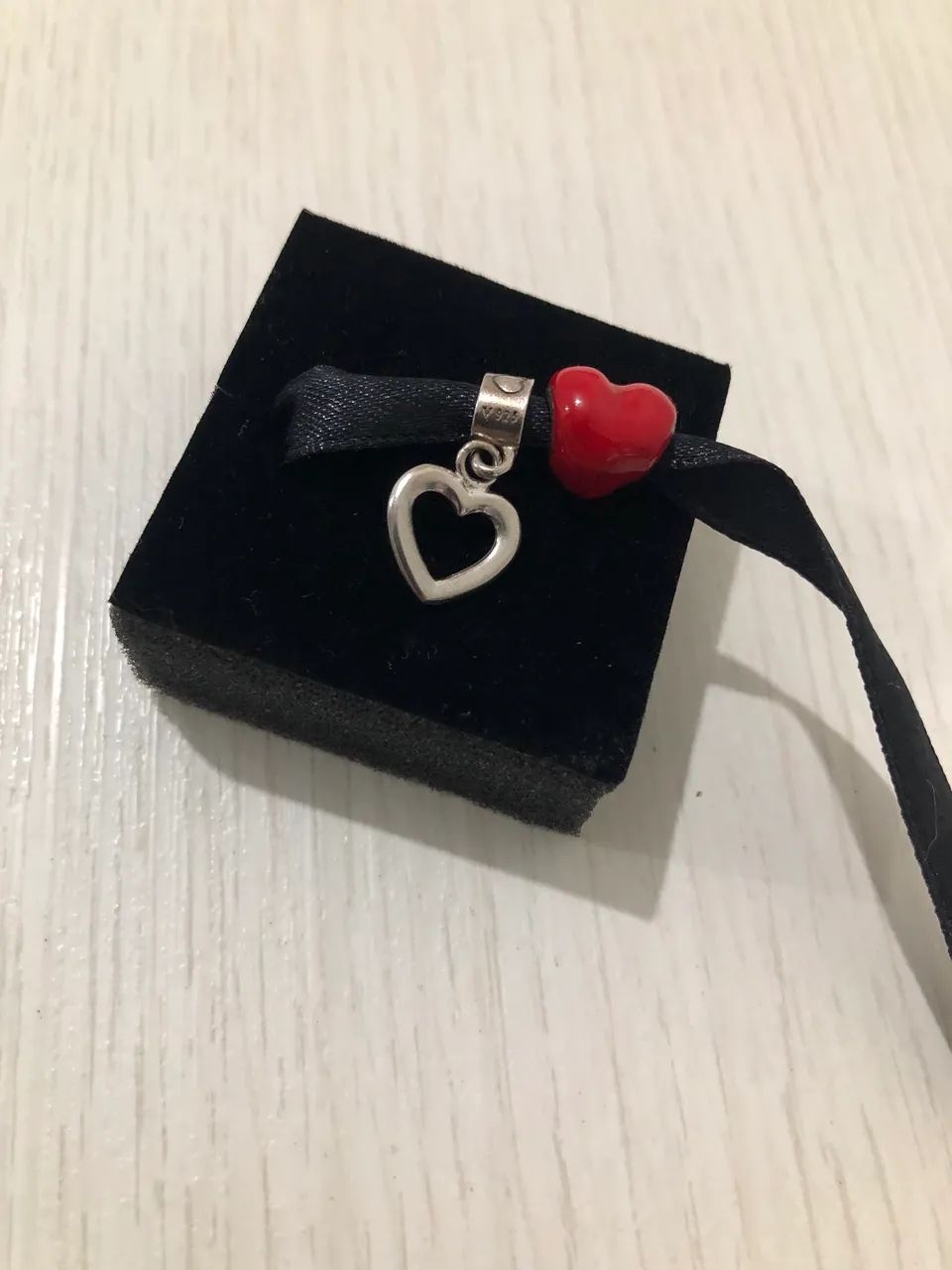 2 Charms (Pendente de Coração Pandora + Coração vermelho Pandora) - Foto 3