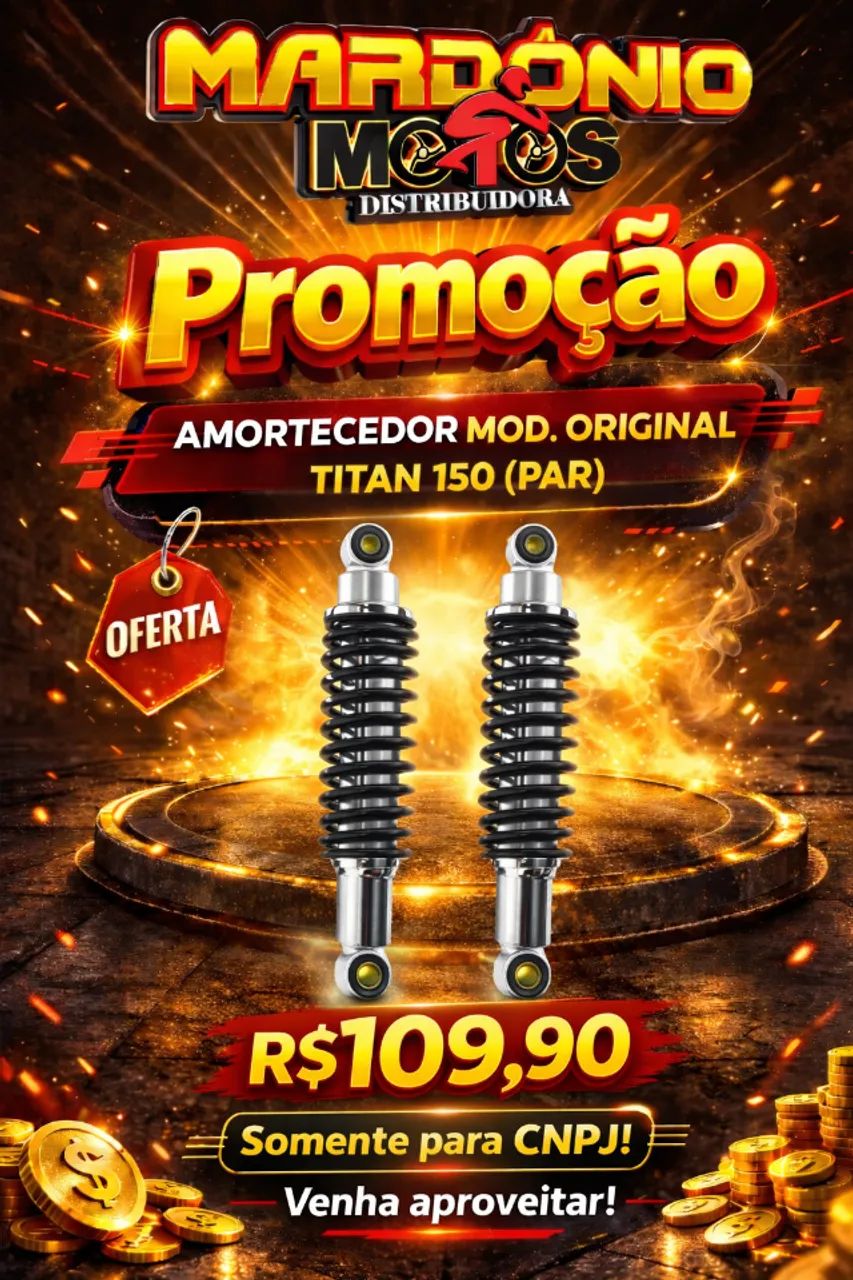 AMORTECEDOR TITAN 150/FAN 125-150 2009-2015 (par) MOLA PRETA