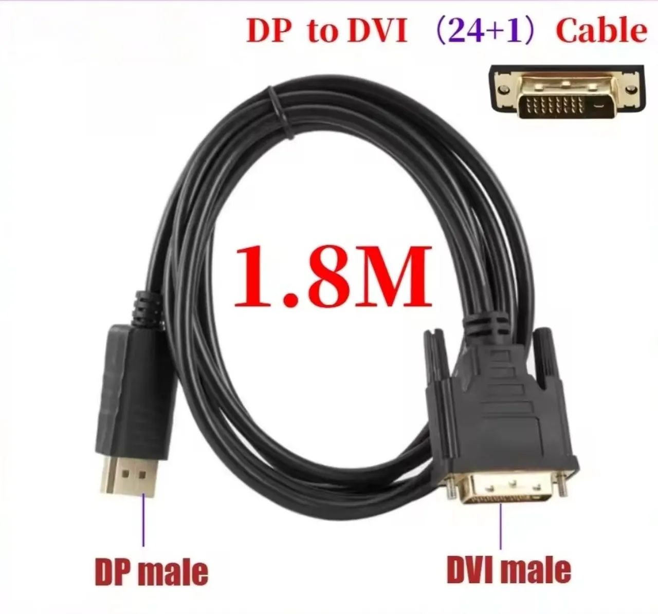 Cabo conversor DisplayPort para DVI 1,8 Metros - Foto 2