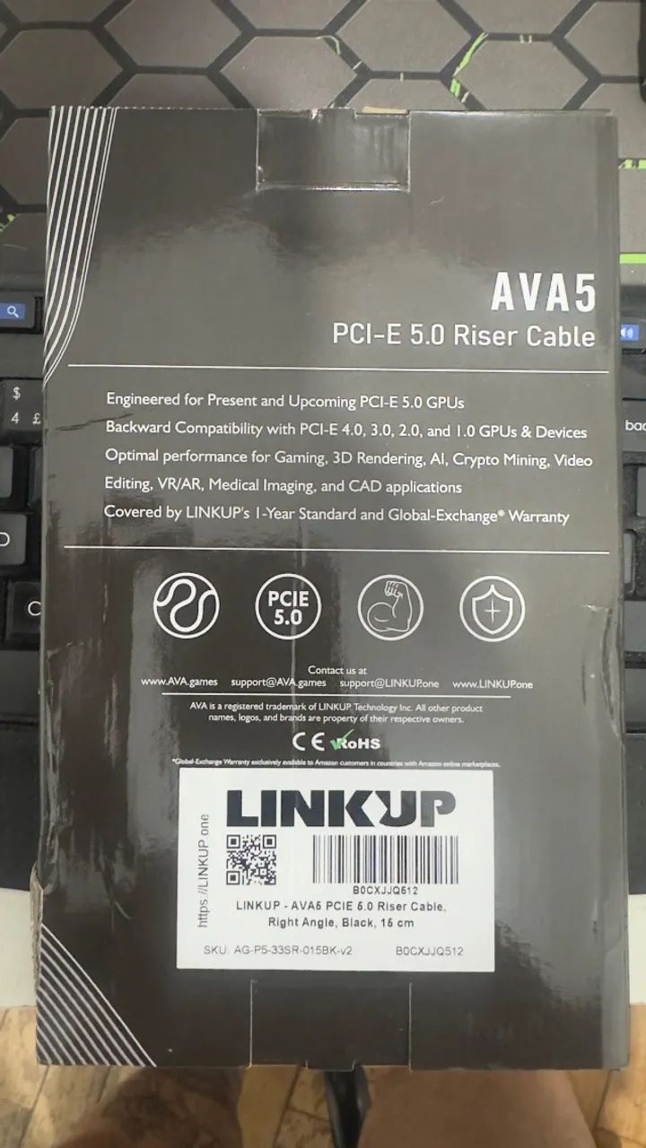 Cabo Pci e 5.0 Linkup! Oportunidade , nunca usado! Placa de vídeo na vertical! - Foto 2