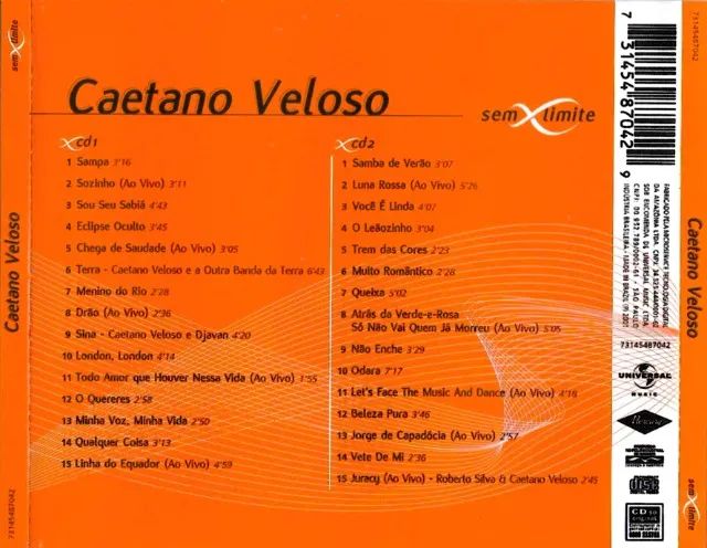 2 CDs Caetano Veloso -Sem Limite -Original- Mpb 30 Canções - Foto 2