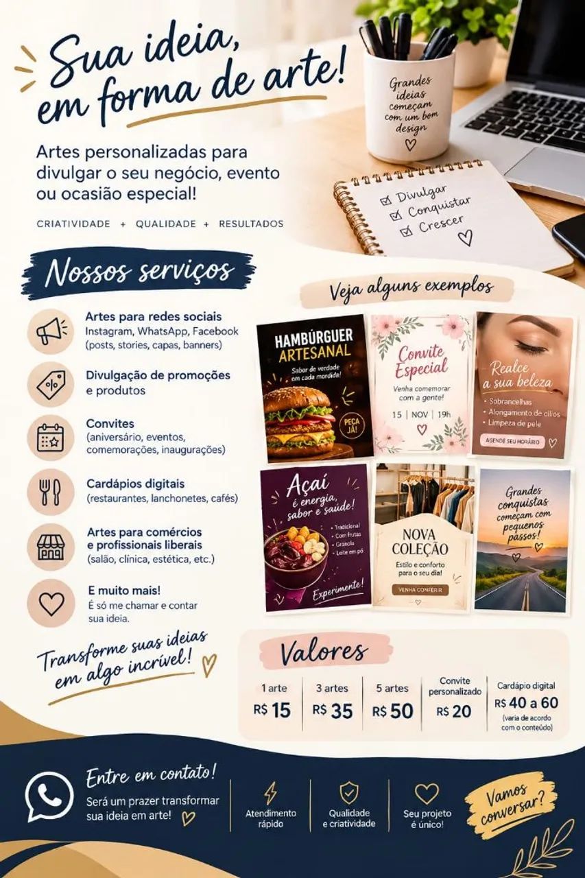 Sua ideia merece ganhar forma ? e a gente pode transformar criatividade em arte!