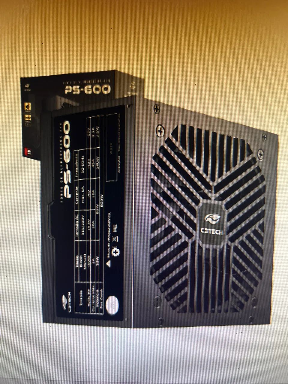 Fonte ATX 600W C3Tech PS-600 - Sem uso