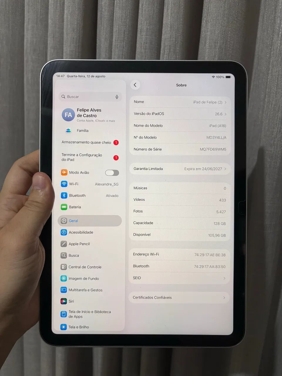 IPAD 11 (A16) 128GB PRATA + CAPA - Foto 3