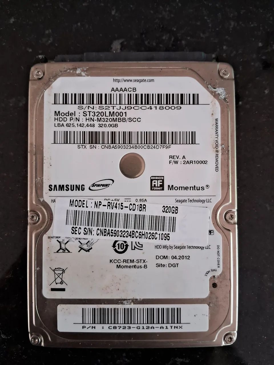HD 320gb notebook 
