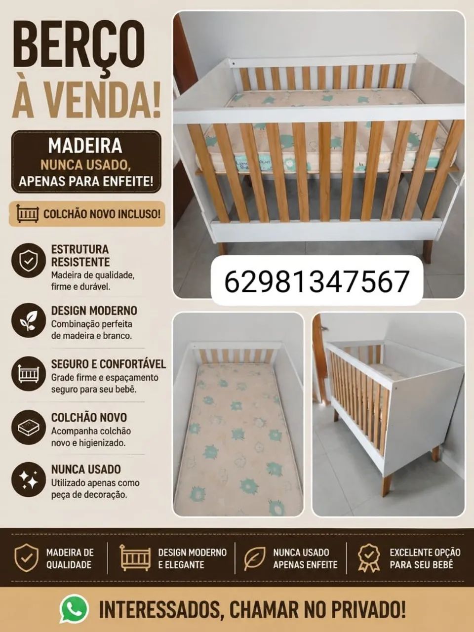 Berço semi novo 