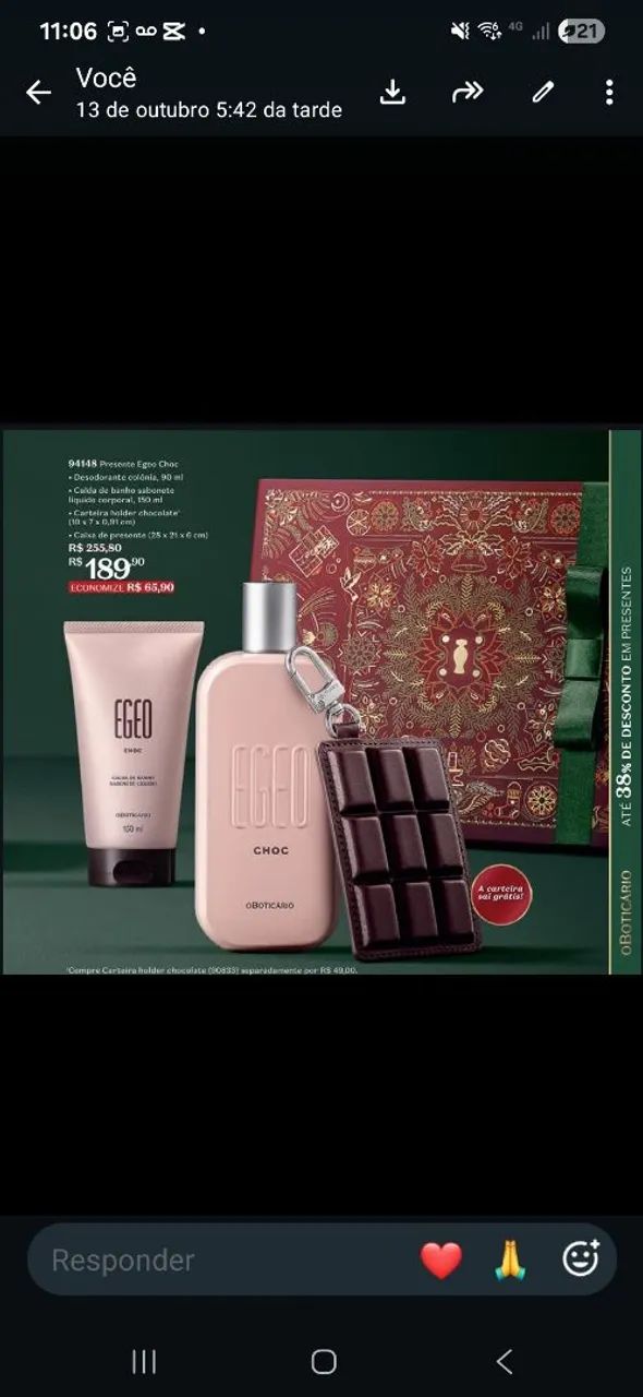 Kit egeo chocolate boticario  - Foto 2