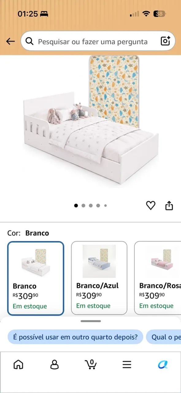 Mini Cama Montessoriana com Colchão Lua - Nova!