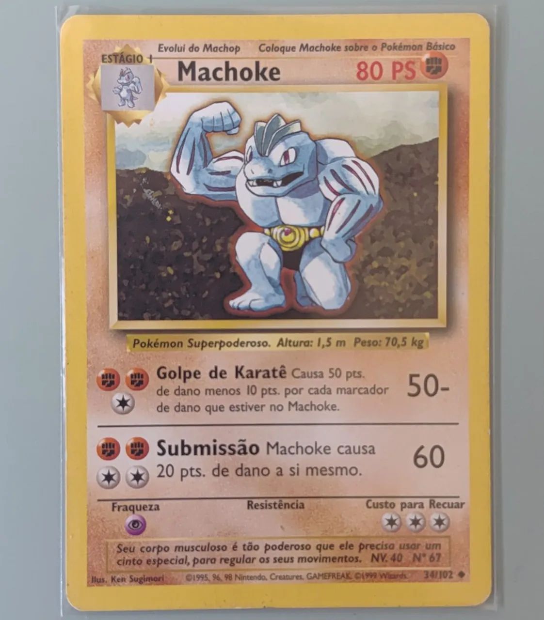 Carta Pokemon Machoke TCG original.Base set