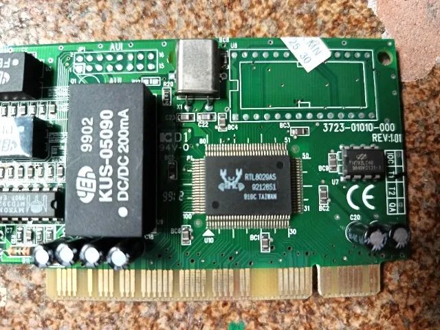 Placa de rede antiga PCI Rj45 e Coaxial Realtek RTL8029AS Ethernet comp. c/ MS-DOS - Foto 3