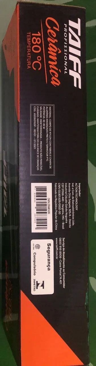 Chapinha Prancha Taiff Cerâmica Preta 110v/220v Bivolt Nf Preto 127/220v