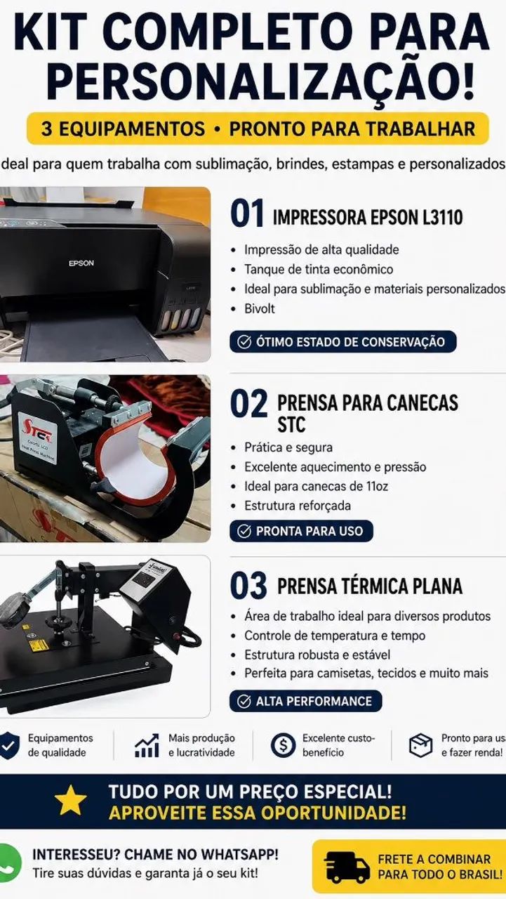 Vendendo eq uipamentos completos para sublimação ? tudo funcionando!