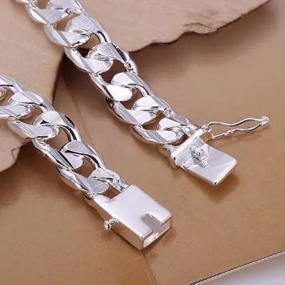 Pulseira de Prata 950 Maciça 40 Gramas 12 mm 21 Cm
