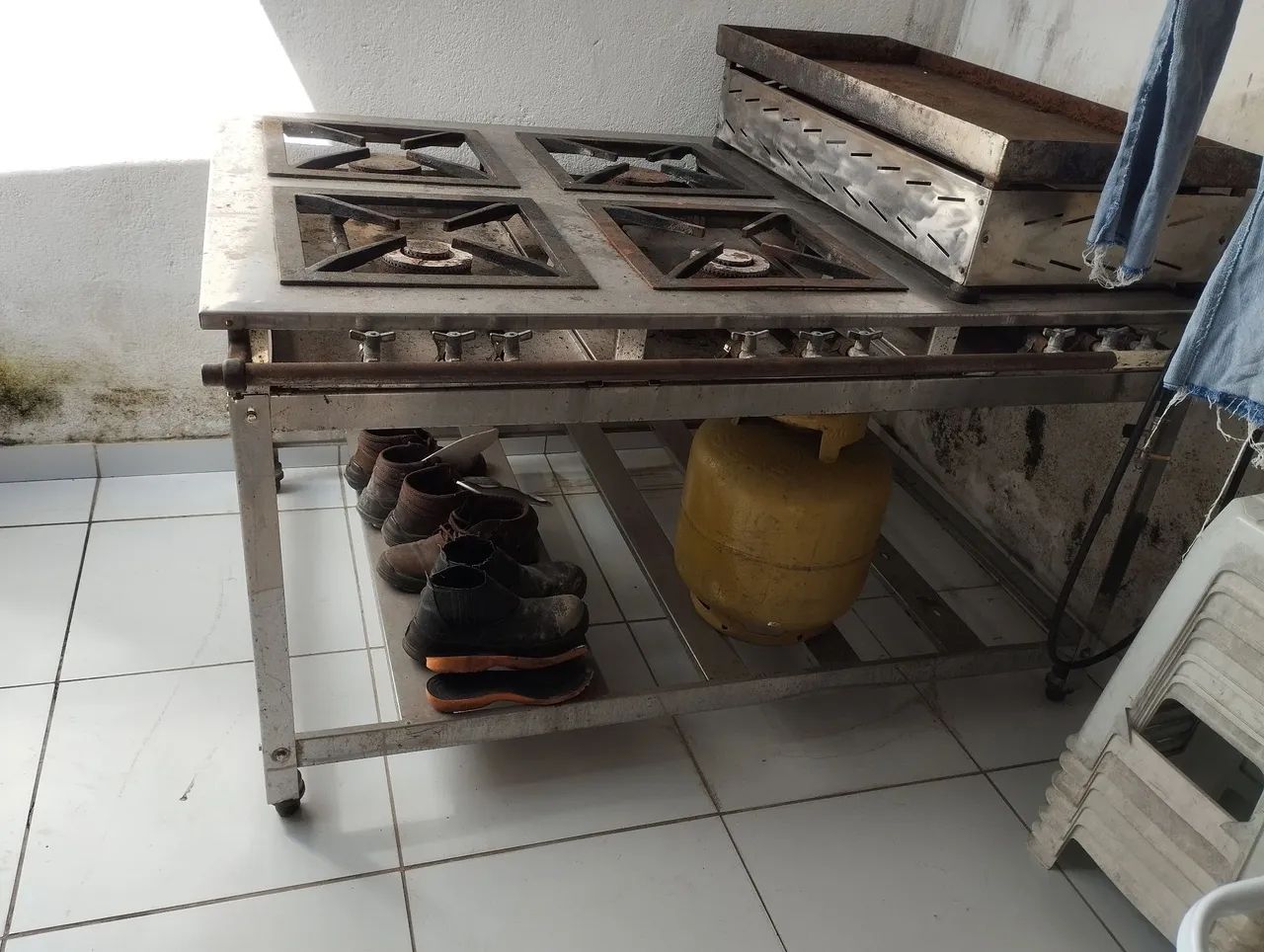 Fogão industrial de inox 6 bocas alta pressão 