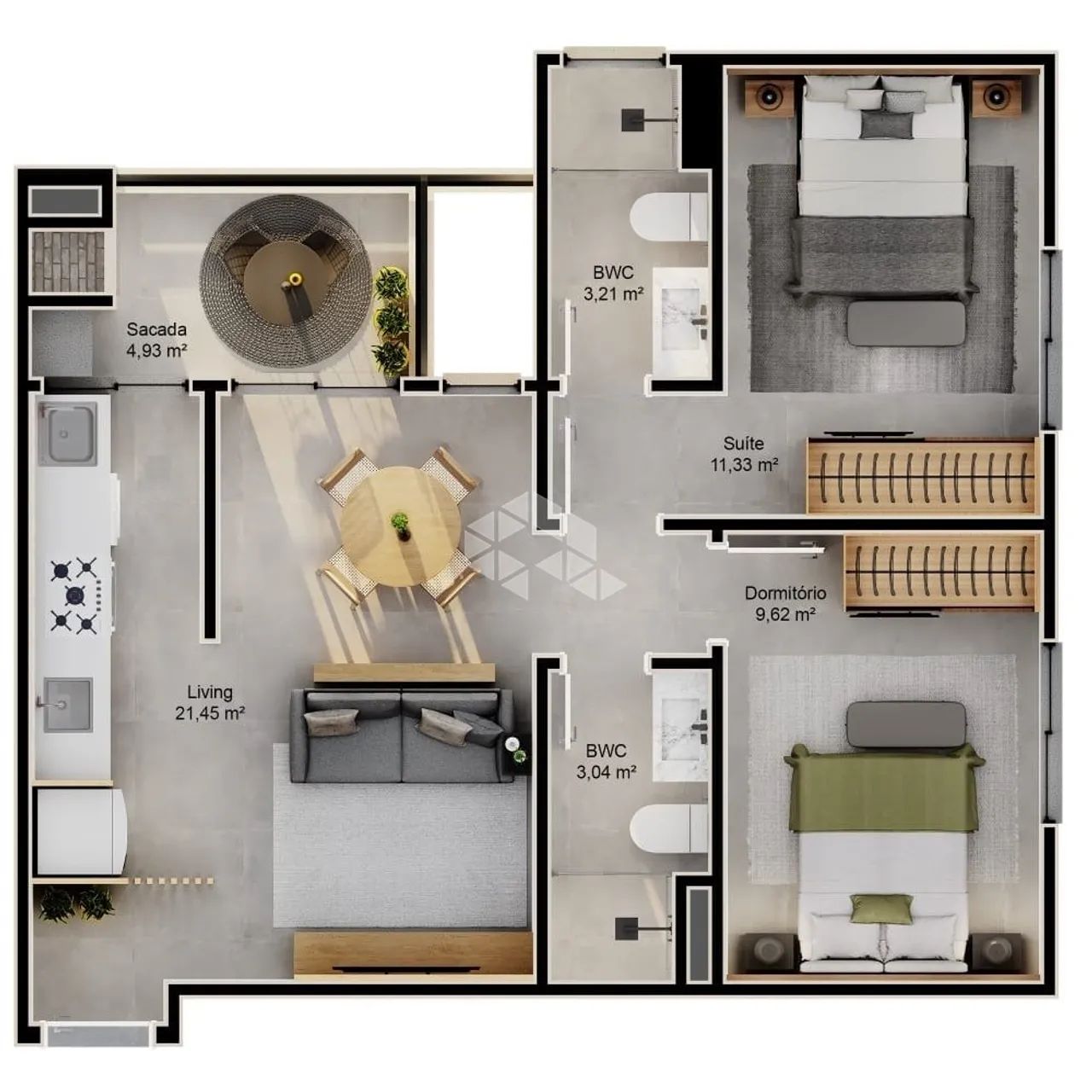 Apartamento 2 dormitórios com 1 suíte em Cacupé - Foto 2