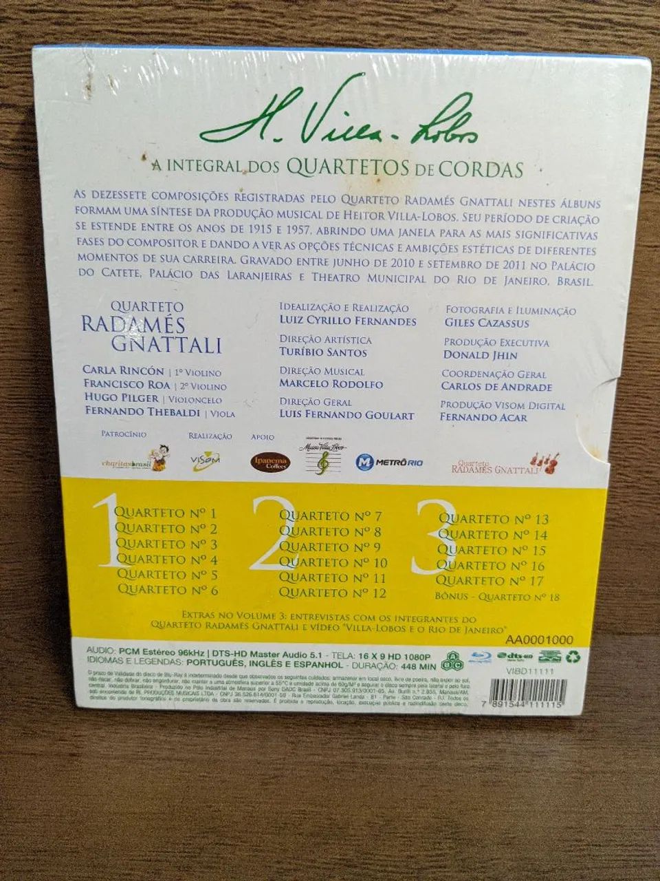 Blu-ray Villa-Lobos - A Integral dos Quartetos de Cordas (Lacrado) - Foto 2