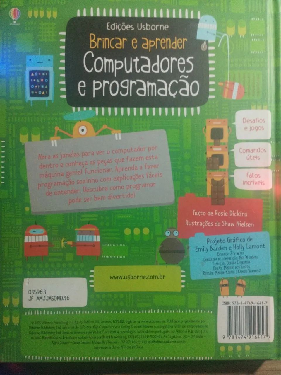 Livro brincar e aprender  COMPUTADORES e PROGRAMAÇÃO Usborne - Foto 2