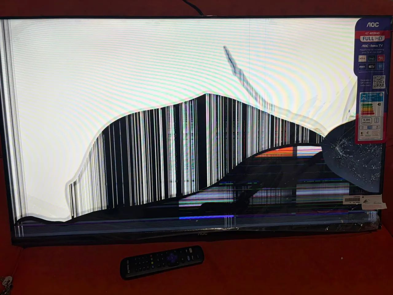 Tv roku 40 polegadas com tela trincada  - Foto 2
