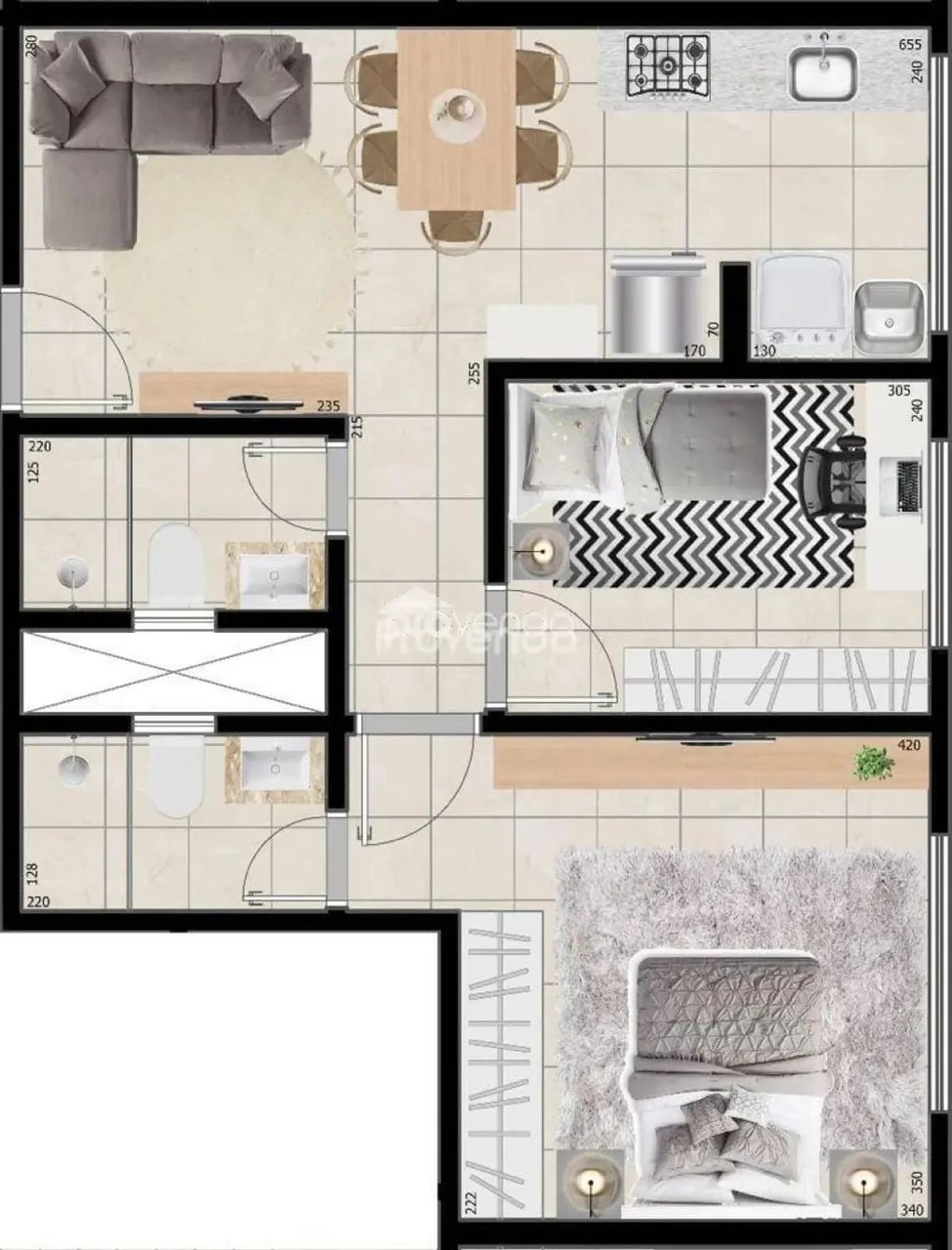 APARTAMENTO 2 QUARTOS, SENDO 1 SUITE NA VILA ROSA - Foto 2