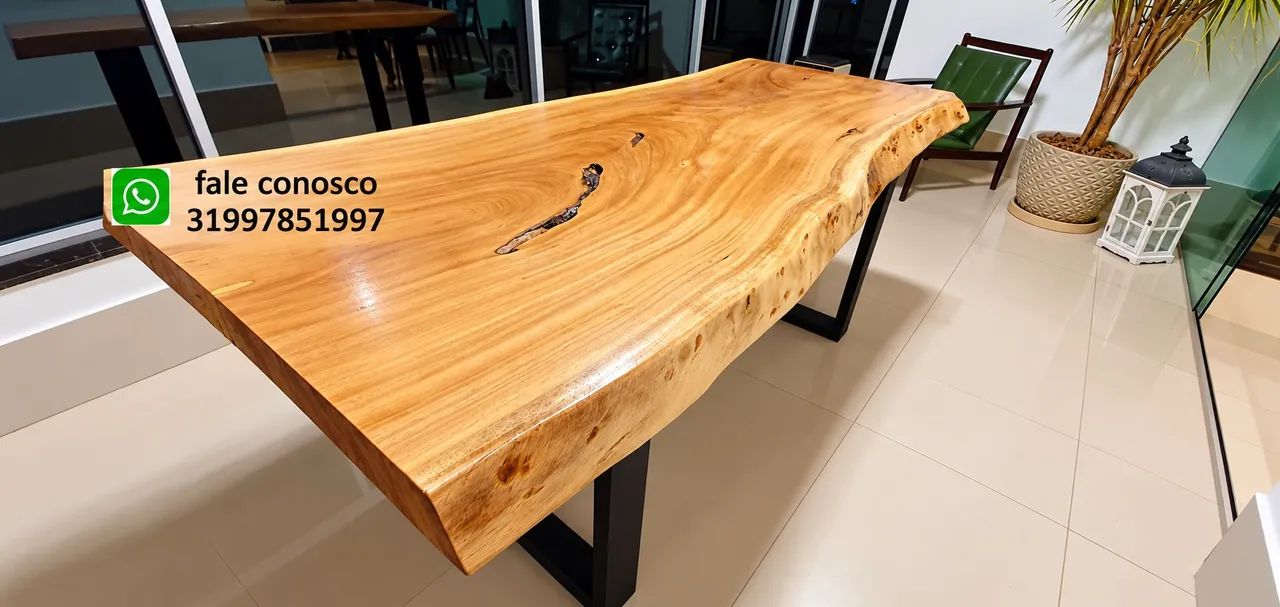 Madeira banco com mesa  - Foto 5