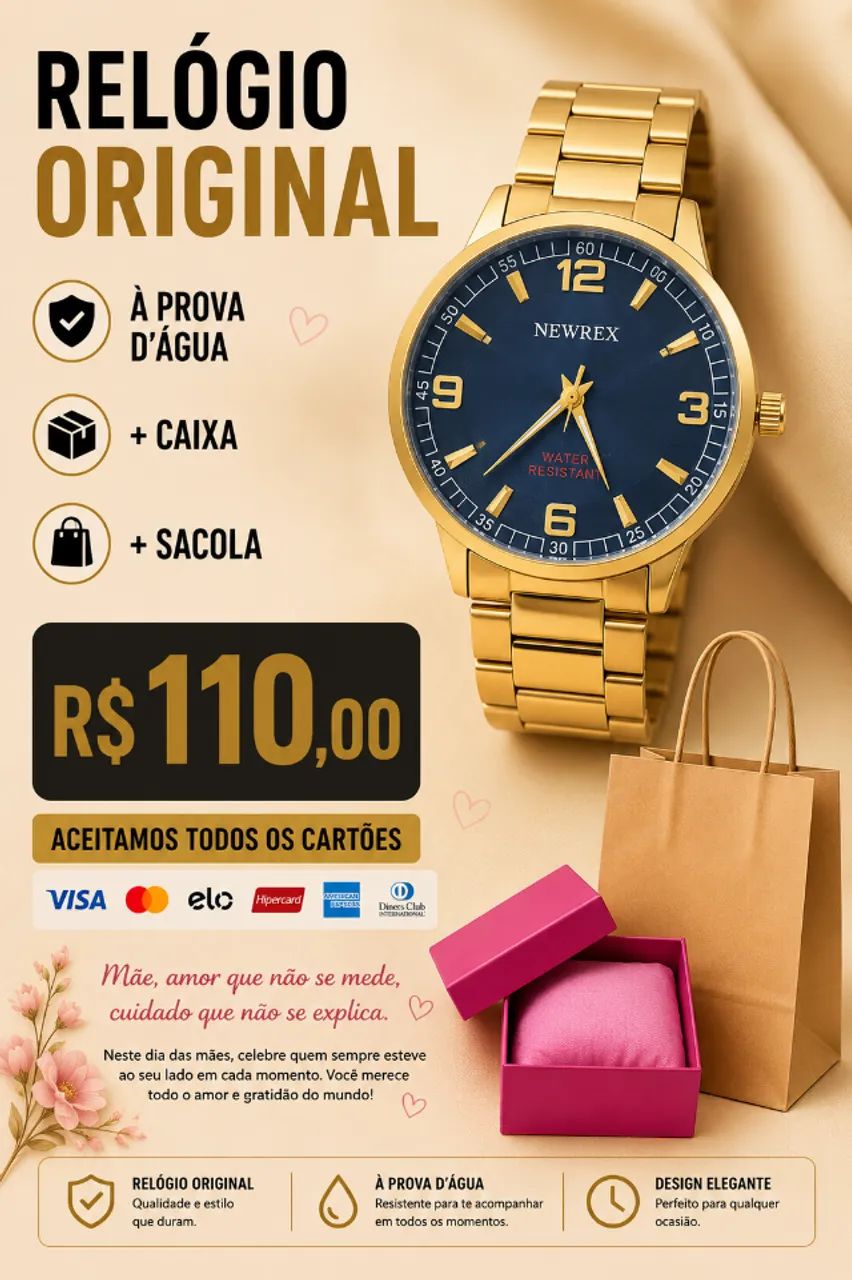 Relógio new rex prova d'água original - Acessórios - Barra