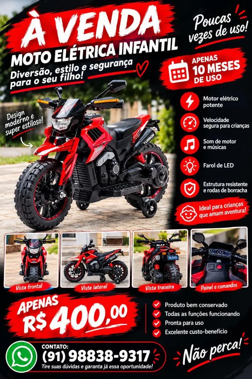 Moto elétrica infantil 