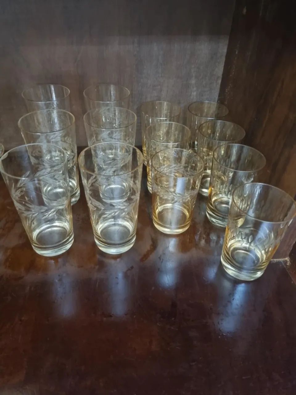 47 taças e copos de cristal âmbar vintage - Foto 3