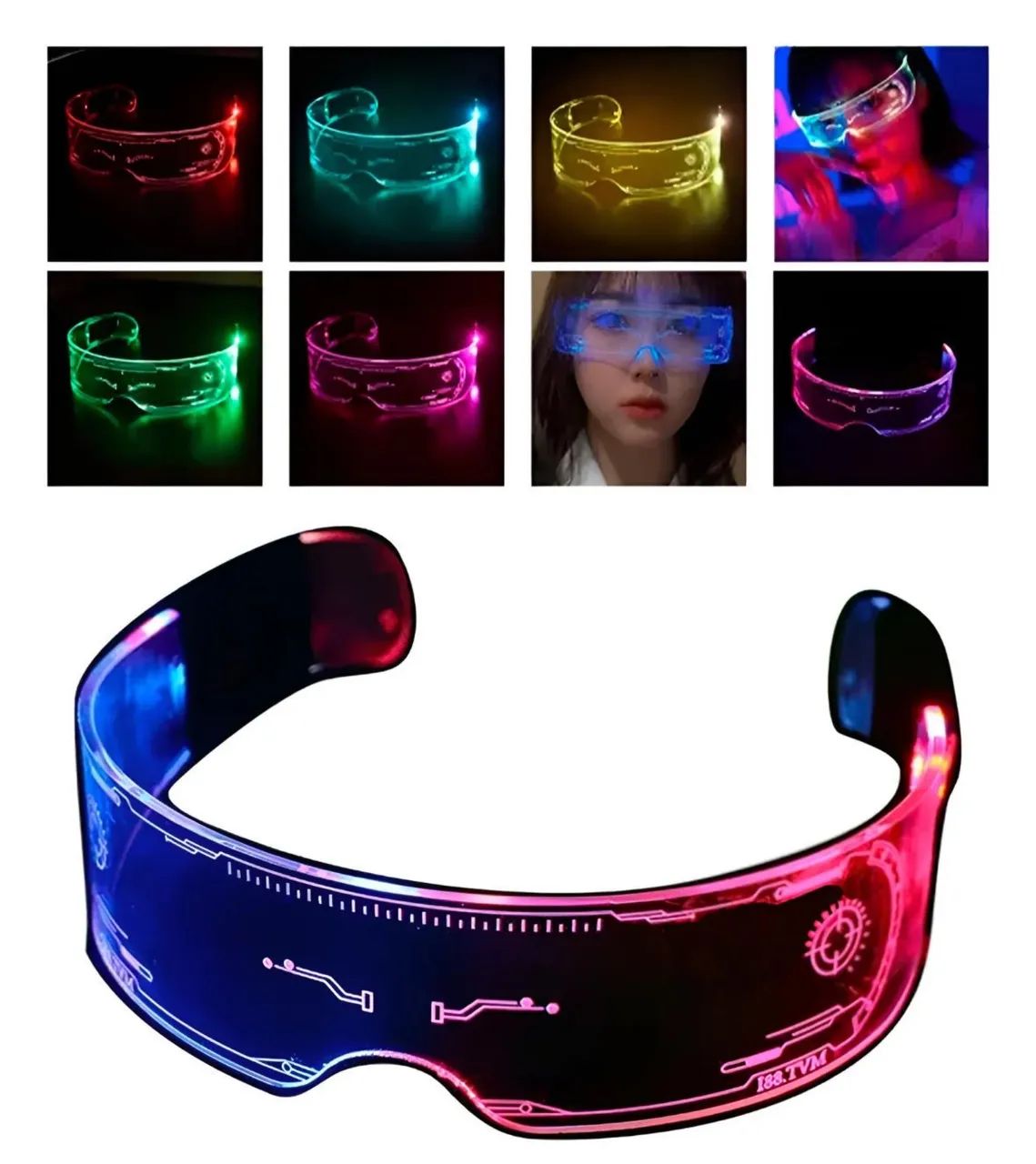 ÓCULOS DE LED NEON FESTA CARNAVAL - Foto 2