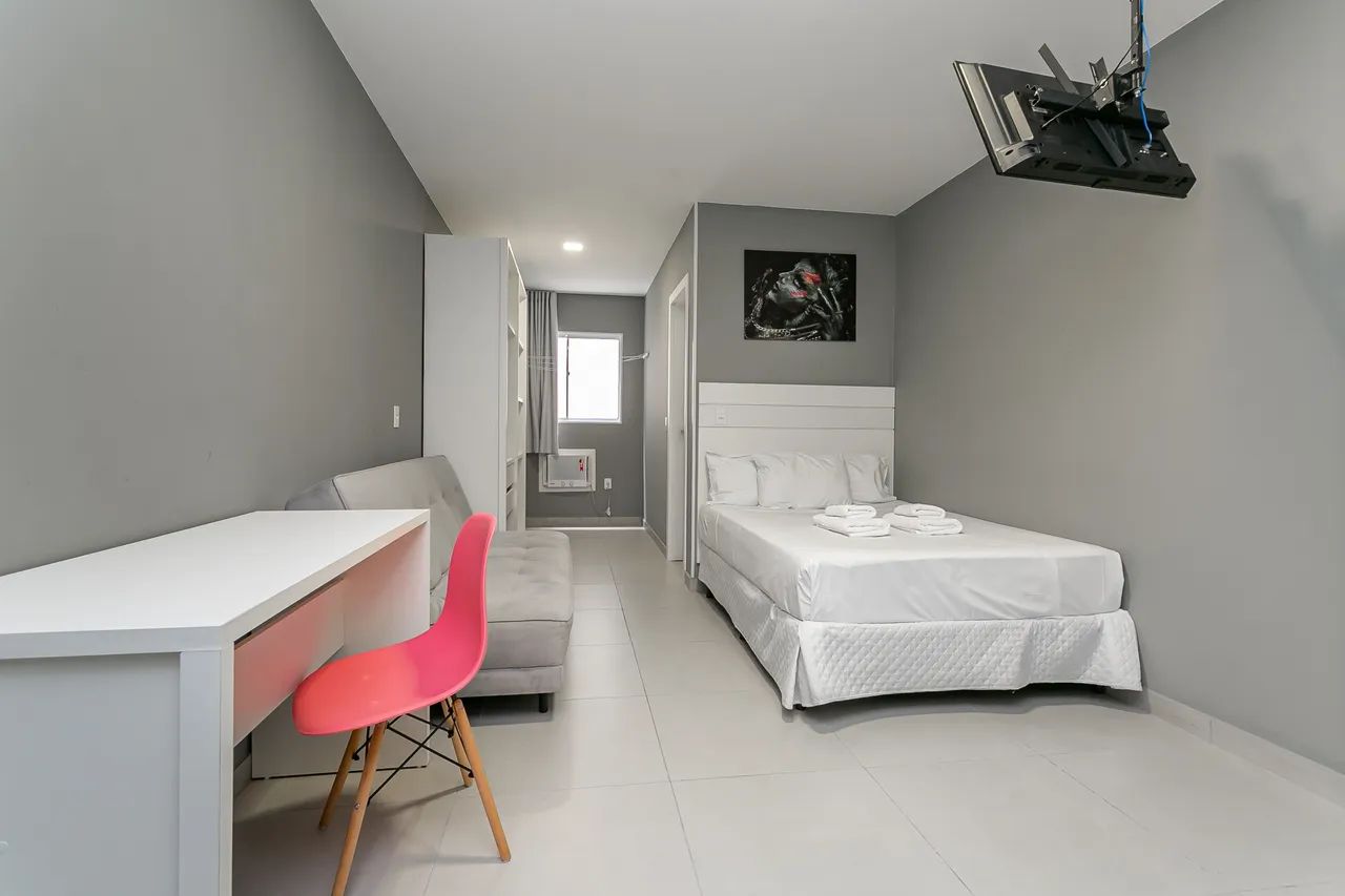 Studio mobiliado de 35 m² no Centro de Florianópolis, pronto para morar e facilitar sua ro