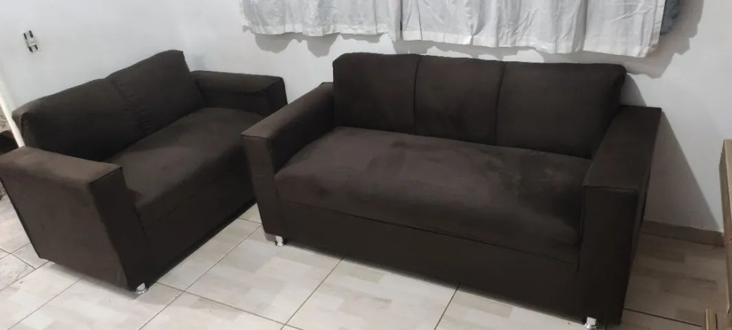 Sofá 2 e 3 assentos Material suede D33 Resistente Confortável Promoção - Promocao - Foto 5