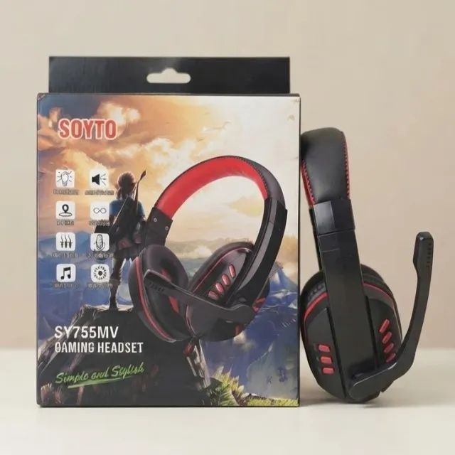 HEADSET GAMER COM FIO E MICROFONE - Foto 2