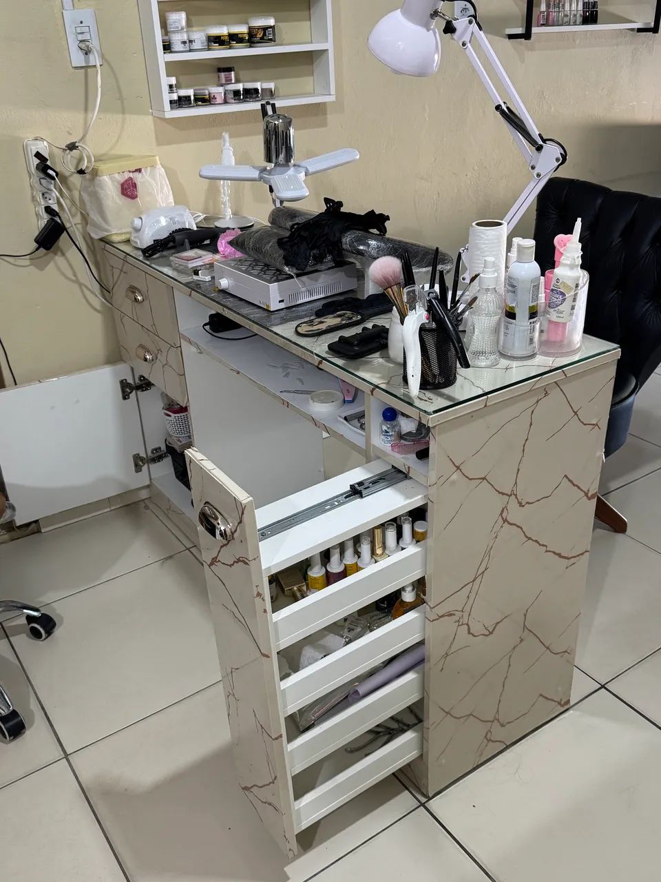 Mesa projetada Mdf com tampa de vidro  - Foto 2