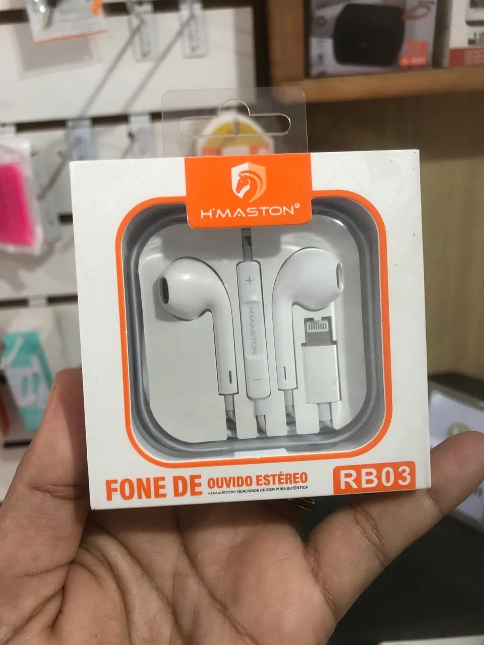 Fone com fio para iPhone Lightning 