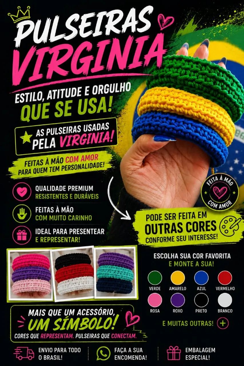 Pulseiras de Crochê Virginia 