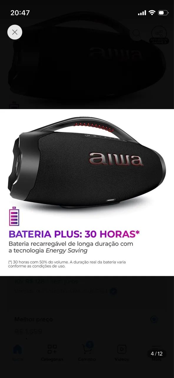 CAIXA DE SOM BOMBOX AIWA