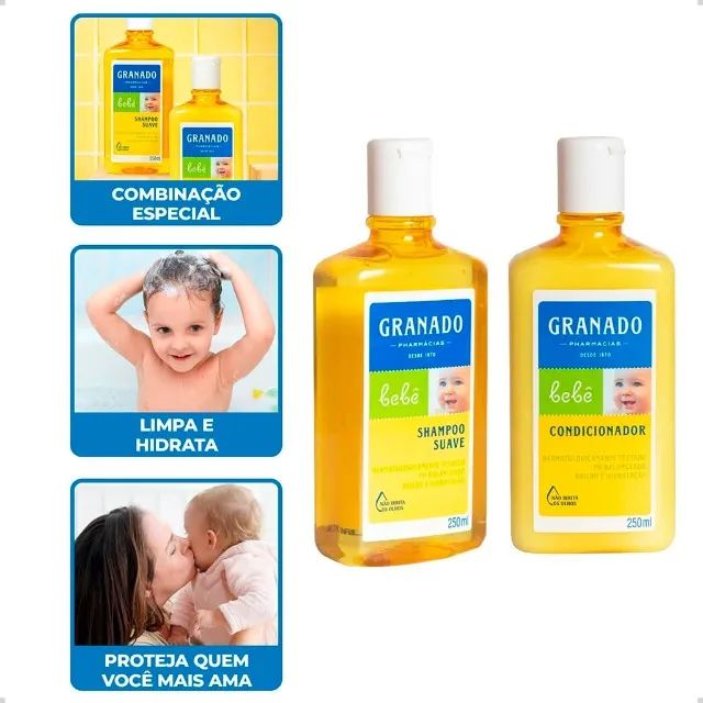 Kit Shampoo + Condicionador P/ Bebê Granado 250 ml - CM0023 - Foto 2