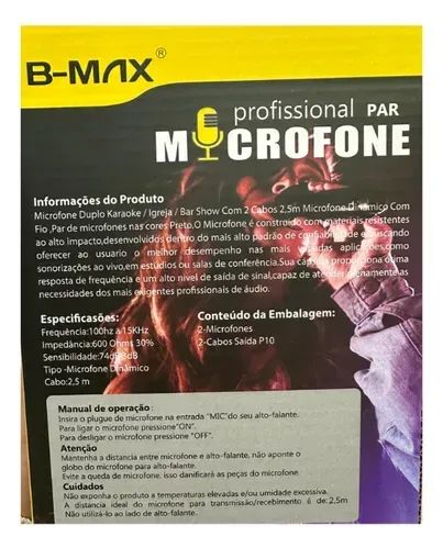 Kit com 2 Microfones com Fio - Foto 2