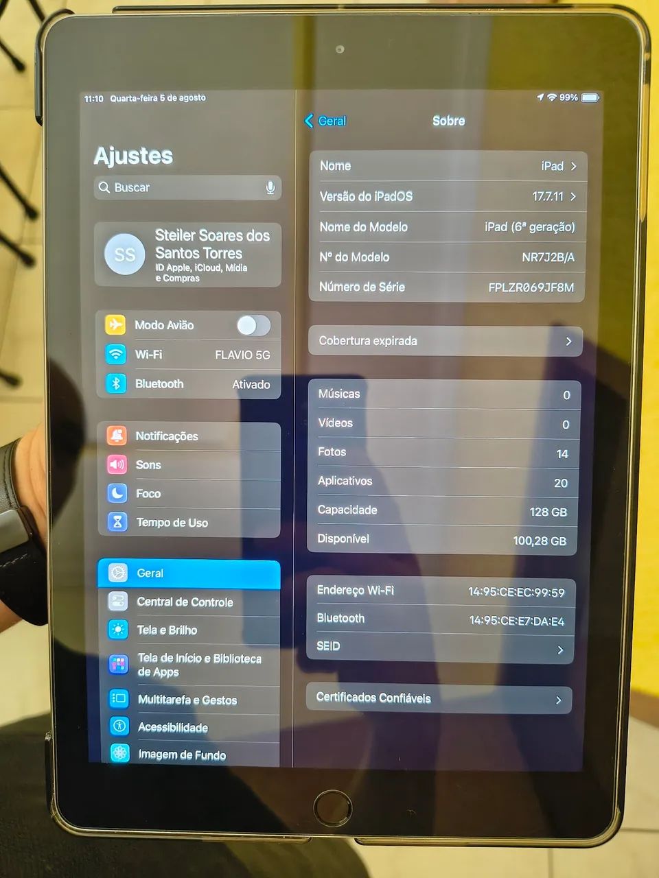 iPad 6ª Geração (2018) 128GB Cinza Espacial - Impecável + Capa - Foto 3