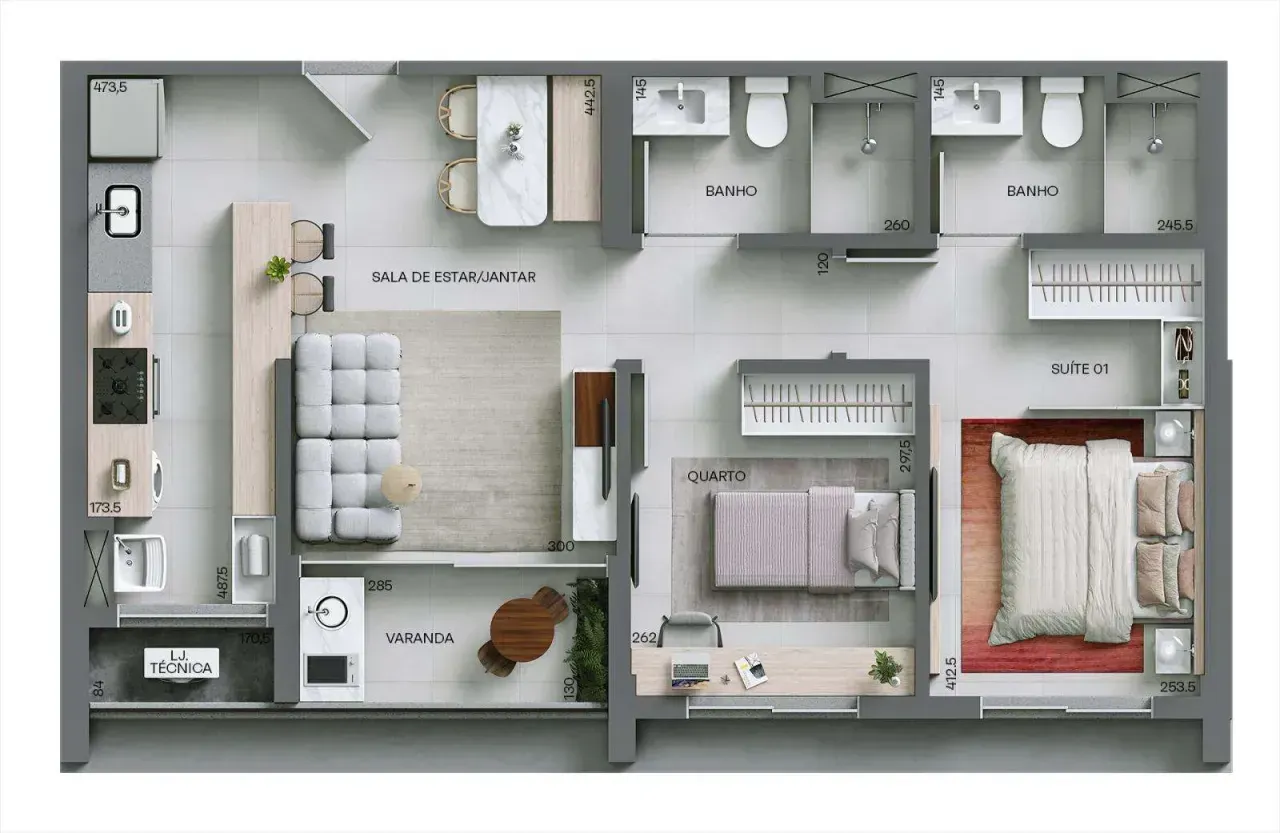 PLANTA 64m²