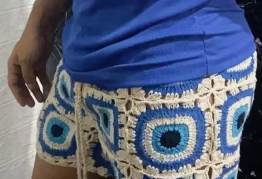 Shorts masculino crochê olho grego  - Foto 5