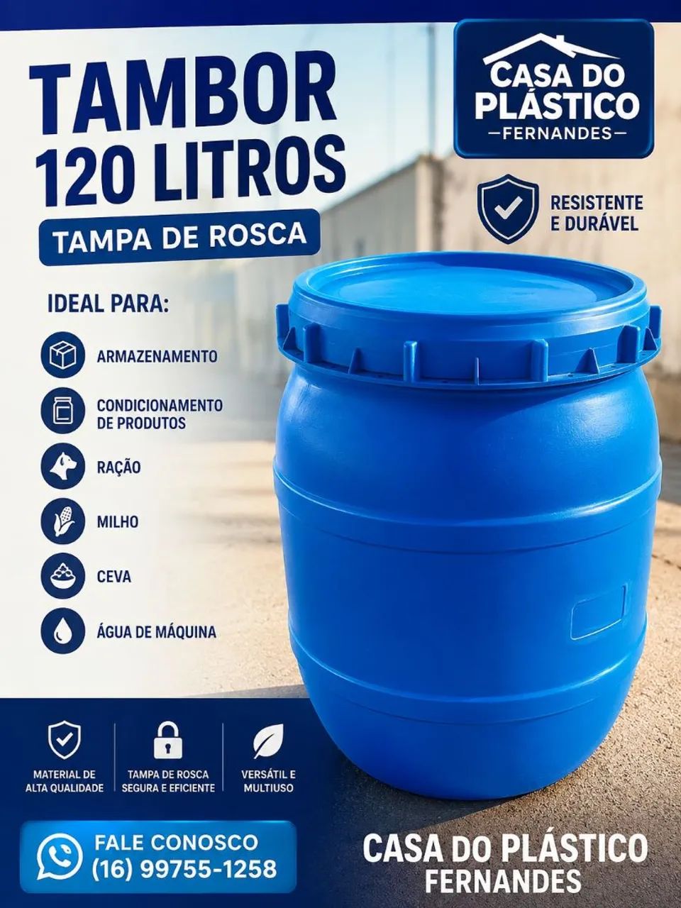 Tambor de plástico 
