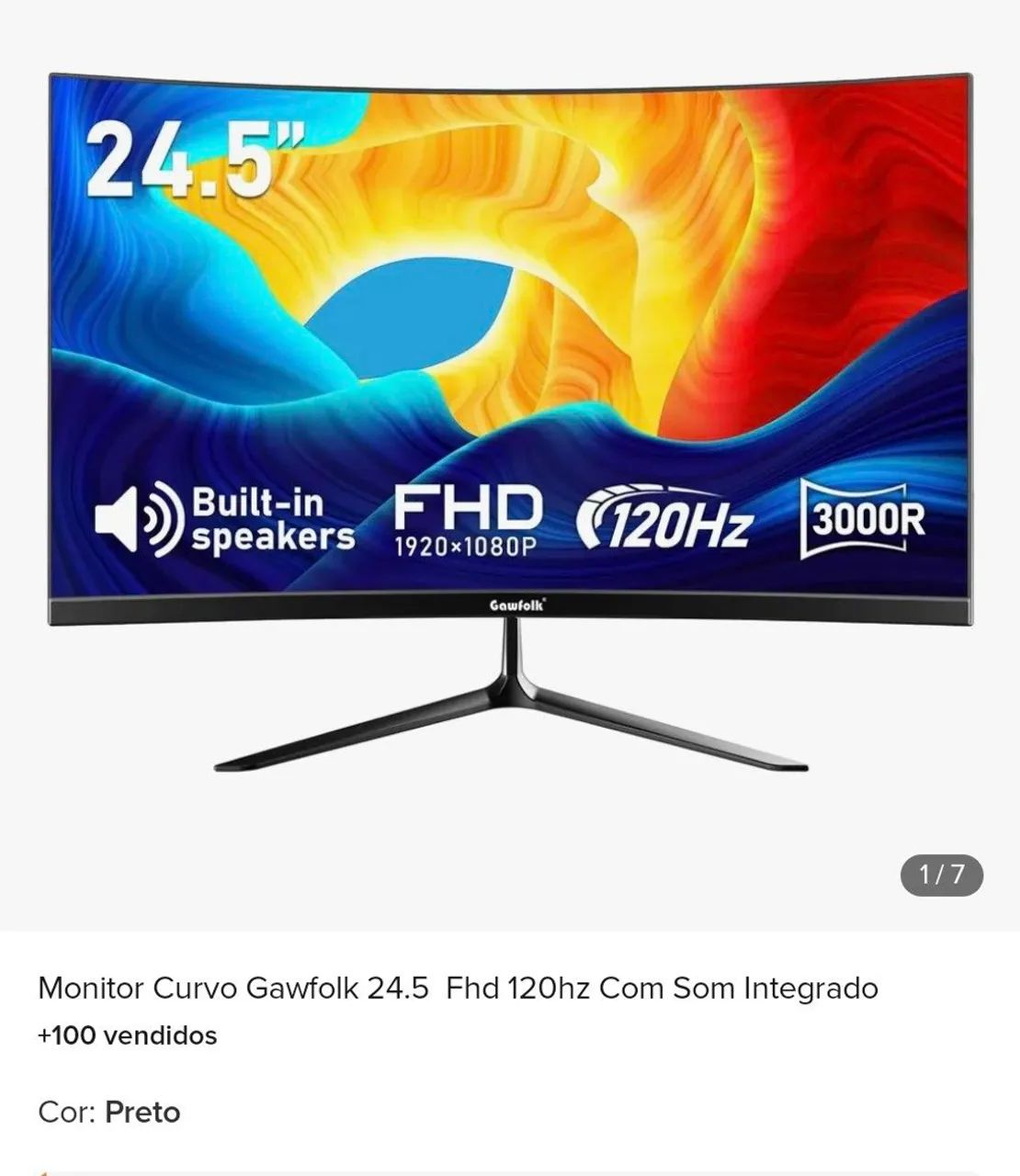 Monitor Gawfolk curvo 24,5" - Foto 2